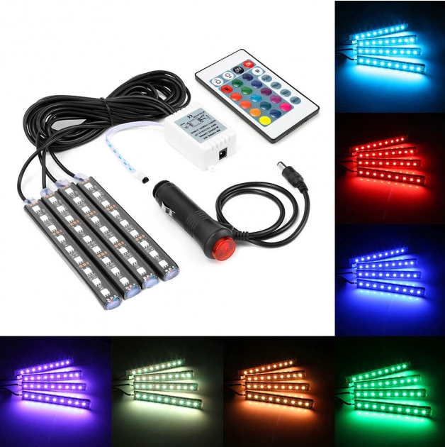 Универсальная светодиодная RGB led подсветка салона с контроллером и датчиком музыки для автомобиля Automobile - фото 9 - id-p201863846