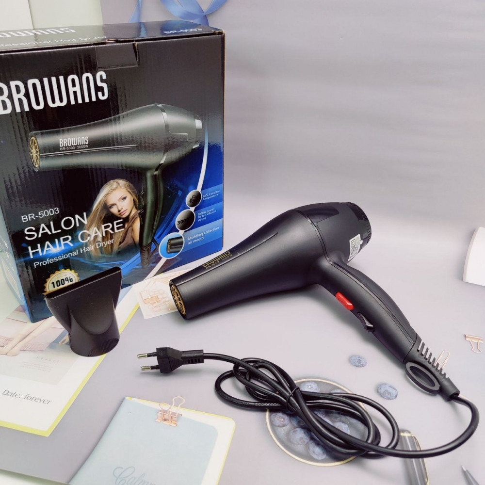 Профессиональный фен для сушки и укладки волосBrowans Salon Hair Care BR-50033000W (3 темп. режима, 2 - фото 5 - id-p201863849