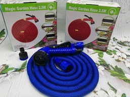 Шланг саморасширяемый садовый для воды Magic Garden Hose (2.8m - 13.5m) NEW ОРИГИНАЛ с пулевизатором  Синий