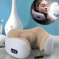 Массажер - подушка для шеи U-SHAPED MASSAGE PILLOW Бежевая