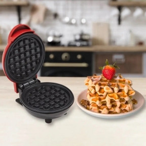 Мини - вафельница для венских и бельгийских вафель Mini Maker WAFFLE 350W Красный - фото 1 - id-p201863864