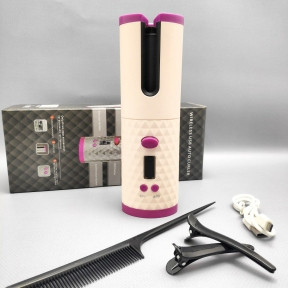 Беспроводные Бигуди Сordless automatic стайлер для завивки волос Нежно розовый/фуксия - фото 1 - id-p201863881