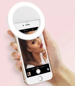 Кольцо для селфи (лампа подсветка) Selfie Ring Light, 2 батарейки ААА (в комплект не входят), 3 свет.режима - фото 1 - id-p179629389