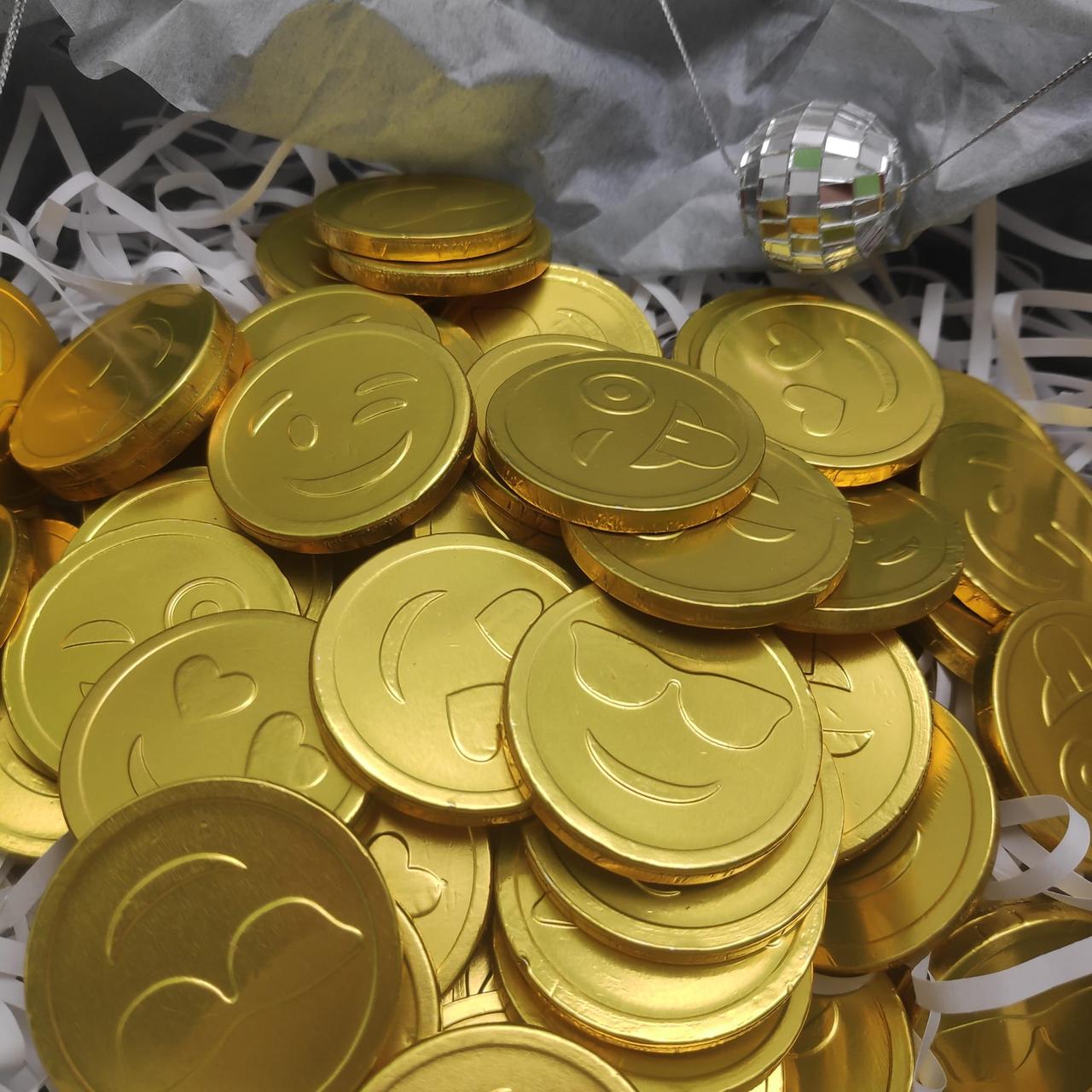 Золотые шоколадные монеты «Смайлик» MIX, набор 20 монеток - фото 9 - id-p201865170