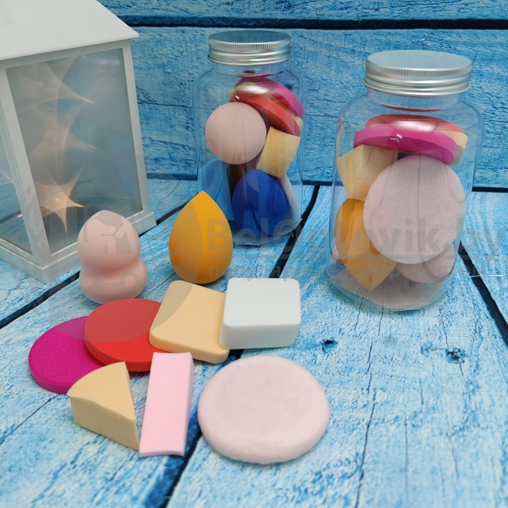 Многофункциональный набор спонжей для макияжа в пластиковом боксе (цвет Микс), 9 штук. - фото 8 - id-p179624651