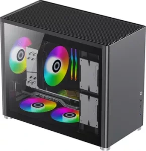 Корпус MicroATX Без БП GameMax Spark Black (Dual Side TG,1xType-C,1x USB 3.2,up to 6x 120-140mm fans)