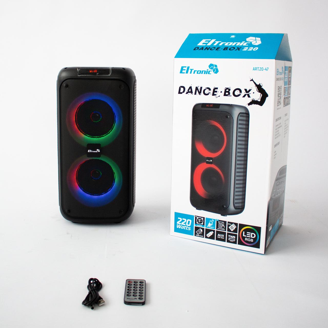 Портативная bluetooth колонка Eltronic DANCE BOX 220 Watts арт. 20-47 с LED-подсветкой и RGB светомузыкой, - фото 8 - id-p201865198