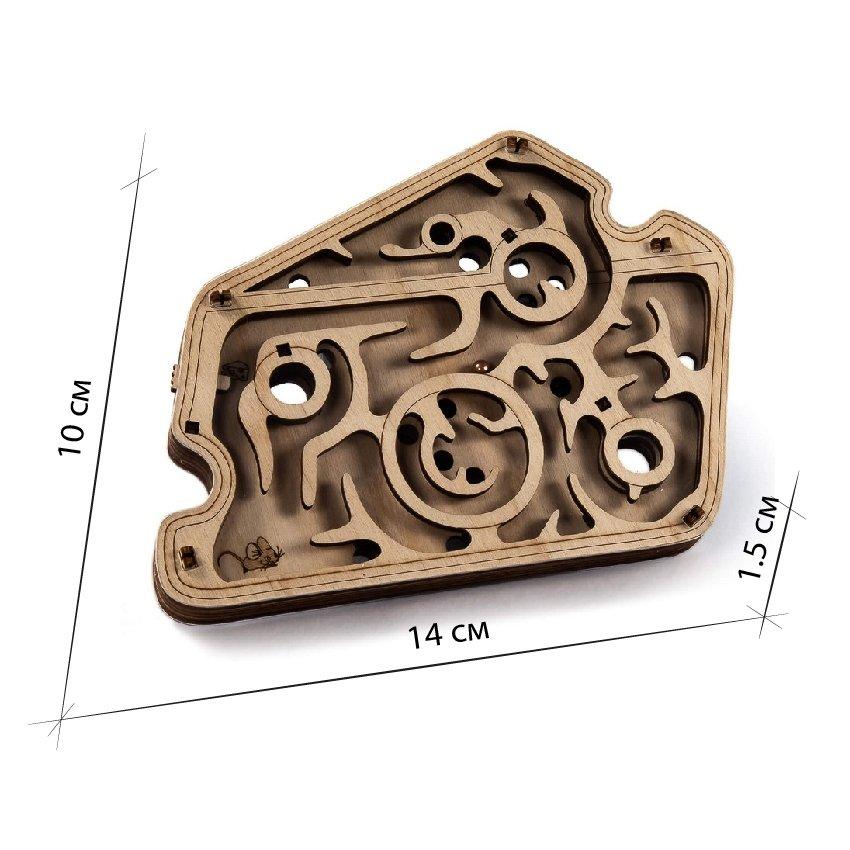 Деревянный конструктор-головоломка (сборка без клея) 2 в 1 "Мышка в сыре" UNIWOOD - фото 4 - id-p201864742