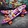 Скейтборд пенни Борд для детей 58x16см с ручкой для удобной переноски, светящиеся прозрачные колеса 55 мм Кинг, фото 10