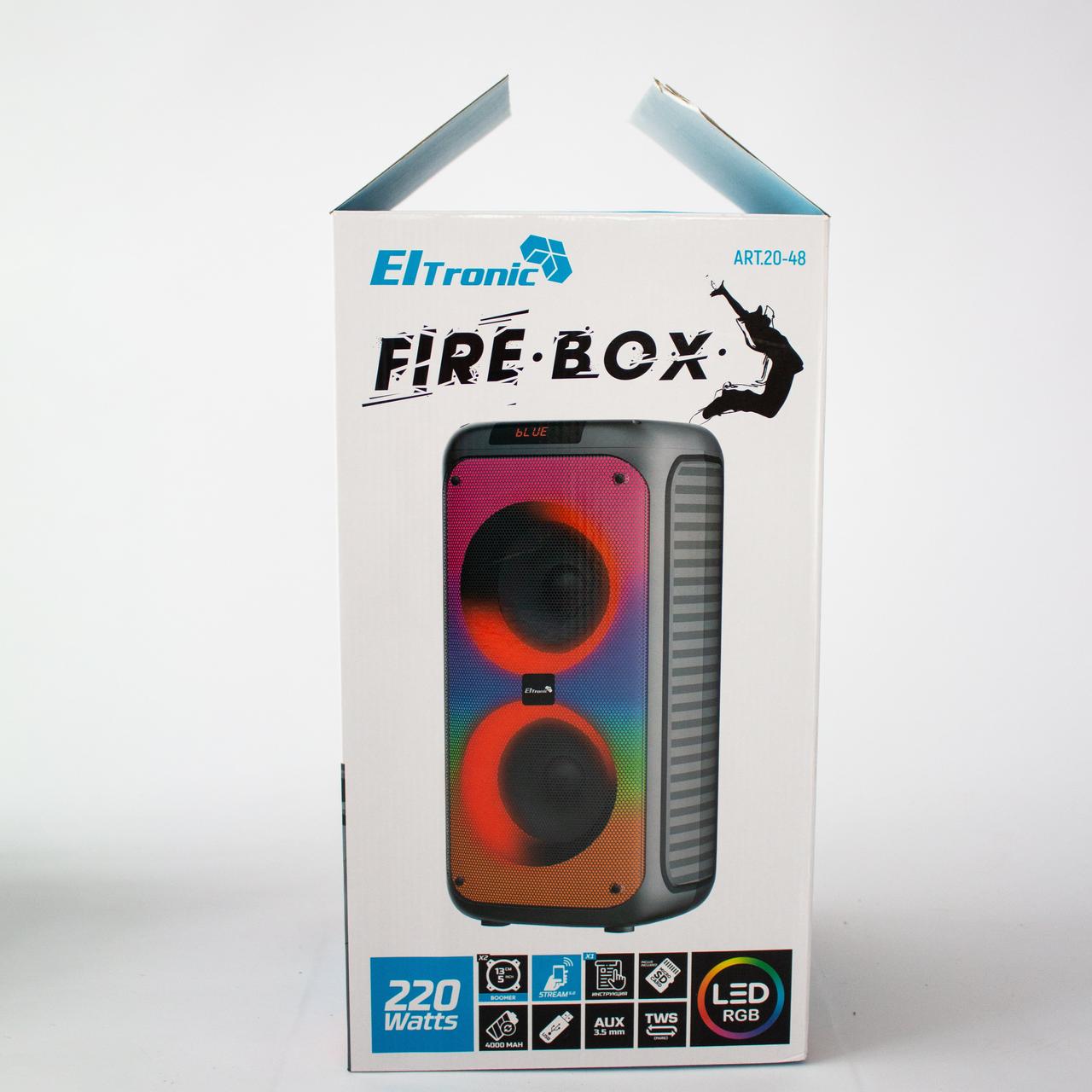 Портативная bluetooth колонка Eltronic FIRE BOX 220 Watts арт. 20-48 с LED-подсветкой и RGB светомузыкой, - фото 5 - id-p201865199
