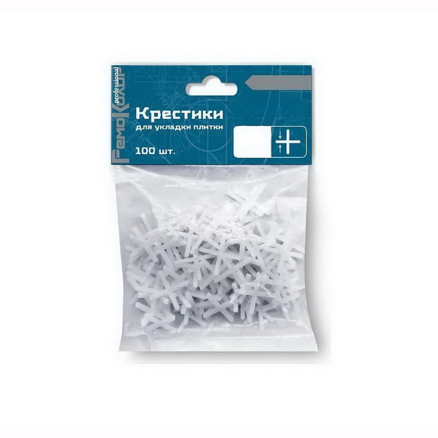 Крестики пластиковые для укладки плитки 1 мм 100 шт - ремоколор (47-0-210) - 47-0-210