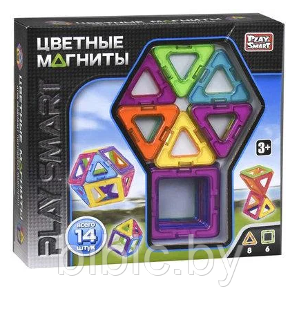 Детский магнитный конструктор 2425, объемный Mag-Building маг билдинг аналог для детей геометрические фигуры - фото 2 - id-p201889986
