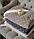 Плед флисовый Премиум 200 х 220 см (Северная Осетия) Рисунок "Ромб" Серо-бежевый меланж, фото 4