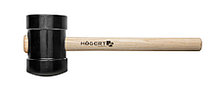 HOEGERT Молоток резиновый, черный, 800 г с деревянной рукояткой - HT3B045