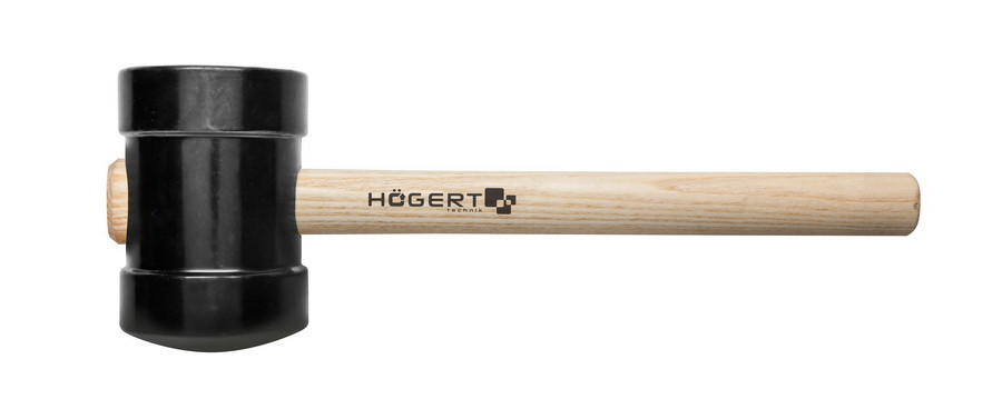 HOEGERT Молоток резиновый, черный, 800 г с деревянной рукояткой - HT3B045 - фото 1 - id-p131776181