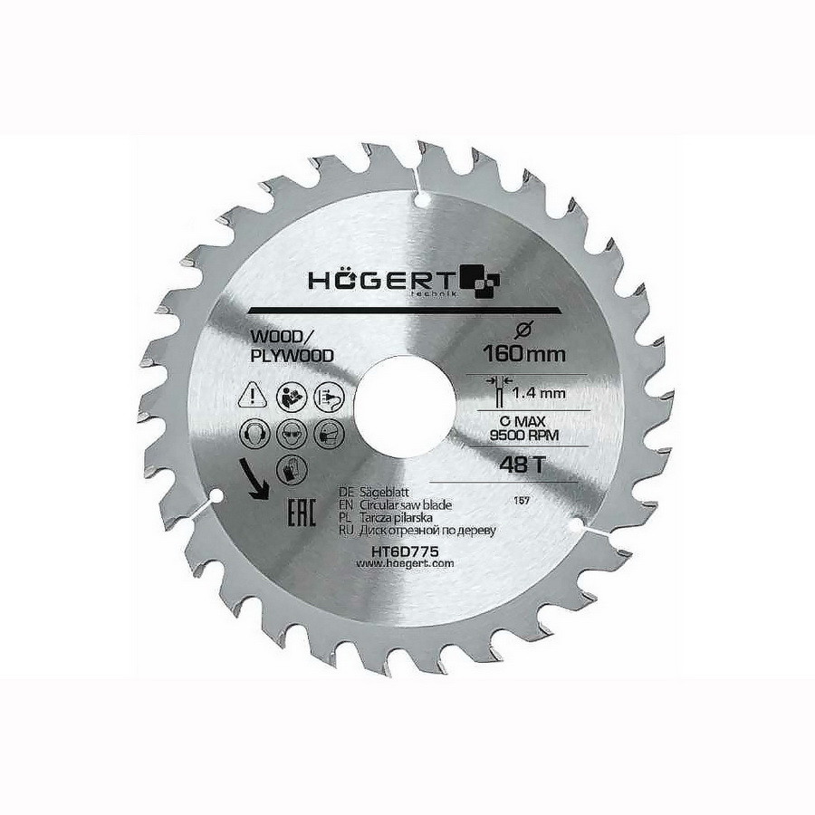 HOEGERT Пильный диск 160x48Tx30 мм - HT6D775