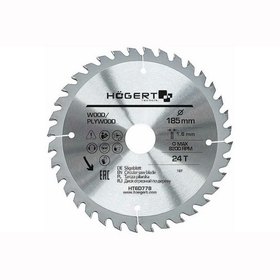 HOEGERT Пильный диск 185x24Tx30 мм - HT6D778