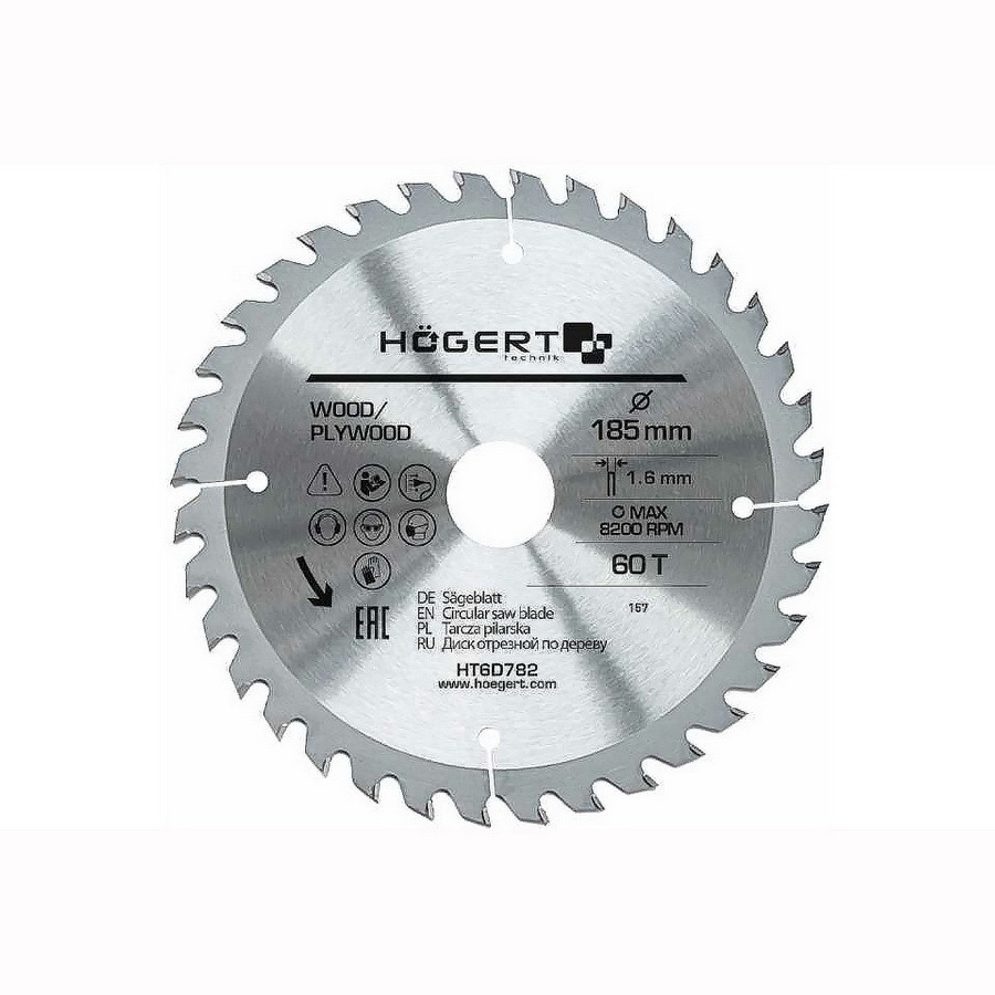 HOEGERT Пильный диск 185x60Tx30 мм - HT6D782
