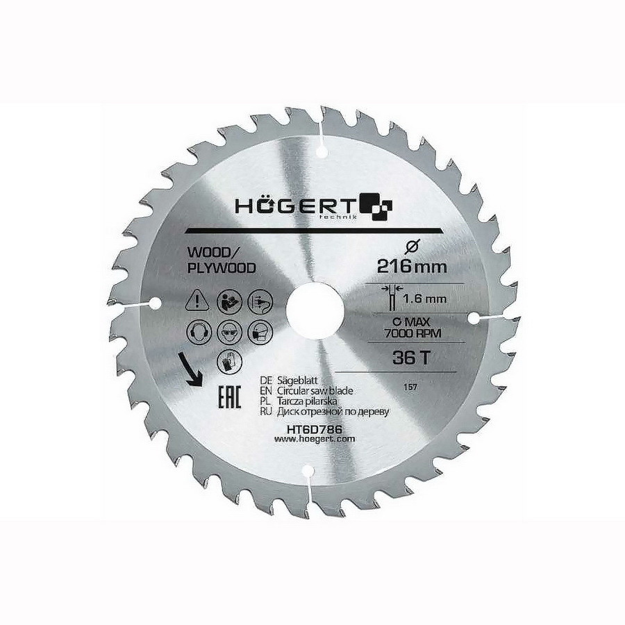 HOEGERT Пильный диск 216x36Tx30 мм - HT6D786