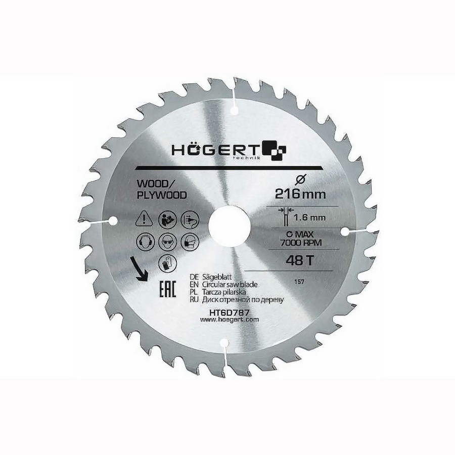 HOEGERT Пильный диск 216x48Tx30 мм - HT6D787