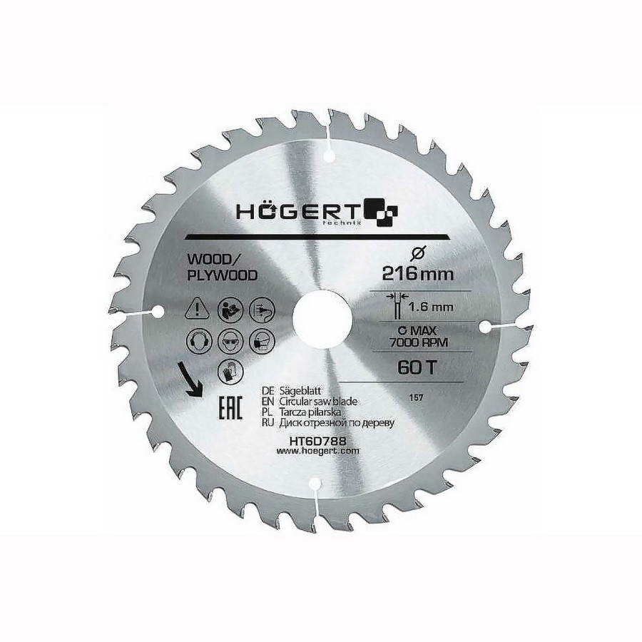 HOEGERT Пильный диск 216x60Tx30 мм - HT6D788