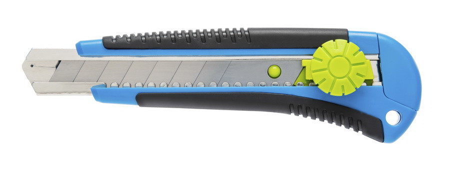 HOEGERT Нож с отламывающимся лезвием 18 мм, поворотная блокировка, 3 лезвия SKS - HT4C605 - фото 1 - id-p131776227