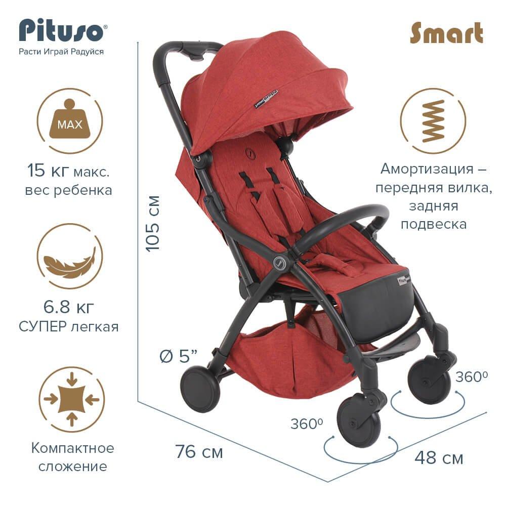 PITUSO Прогулочная коляска SMART BERRY ягодный лен B19 - фото 1 - id-p124904518