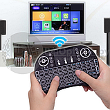 Беспроводная USB клавиатура джойстик с тачпадом для TV Mini Keyboard (клавиатура на русском и английском, фото 3