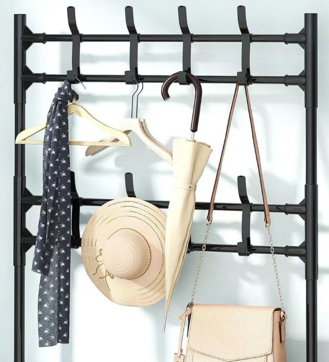 Напольная вешалка для обуви и одежды с полками и крючками Clothers rack / стойка для вещей / этажерка / 150 х - фото 3 - id-p201900396