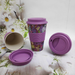 Бамбуковая Эко - термокружка BambooCup, 400 мл Purple (Сиреневая) - фото 1 - id-p201901846