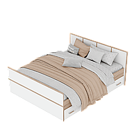 Кровать LIGHT Сакура 1,6м - Дуб сонома/Белый