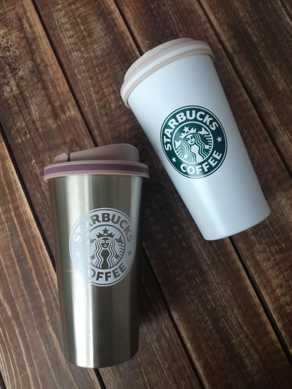 Термокружка Coffee Love Dream Tree с логотип Starbucks, 500 мл (с ручкой для переноски) Темный металик - фото 4 - id-p201901967