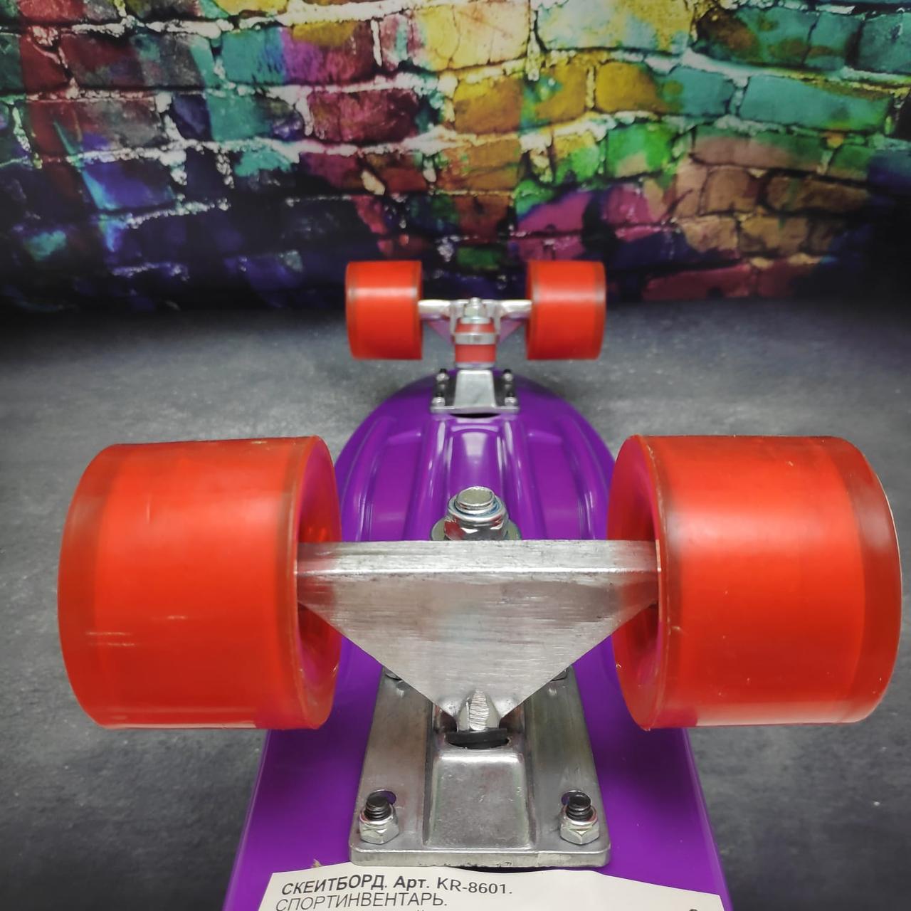 Скейт Пенни Борд (Penny Board) однотонный, матовые колеса 2 дюйма (цвет микс), до 60 кг. Фиолетовый - фото 5 - id-p201901307
