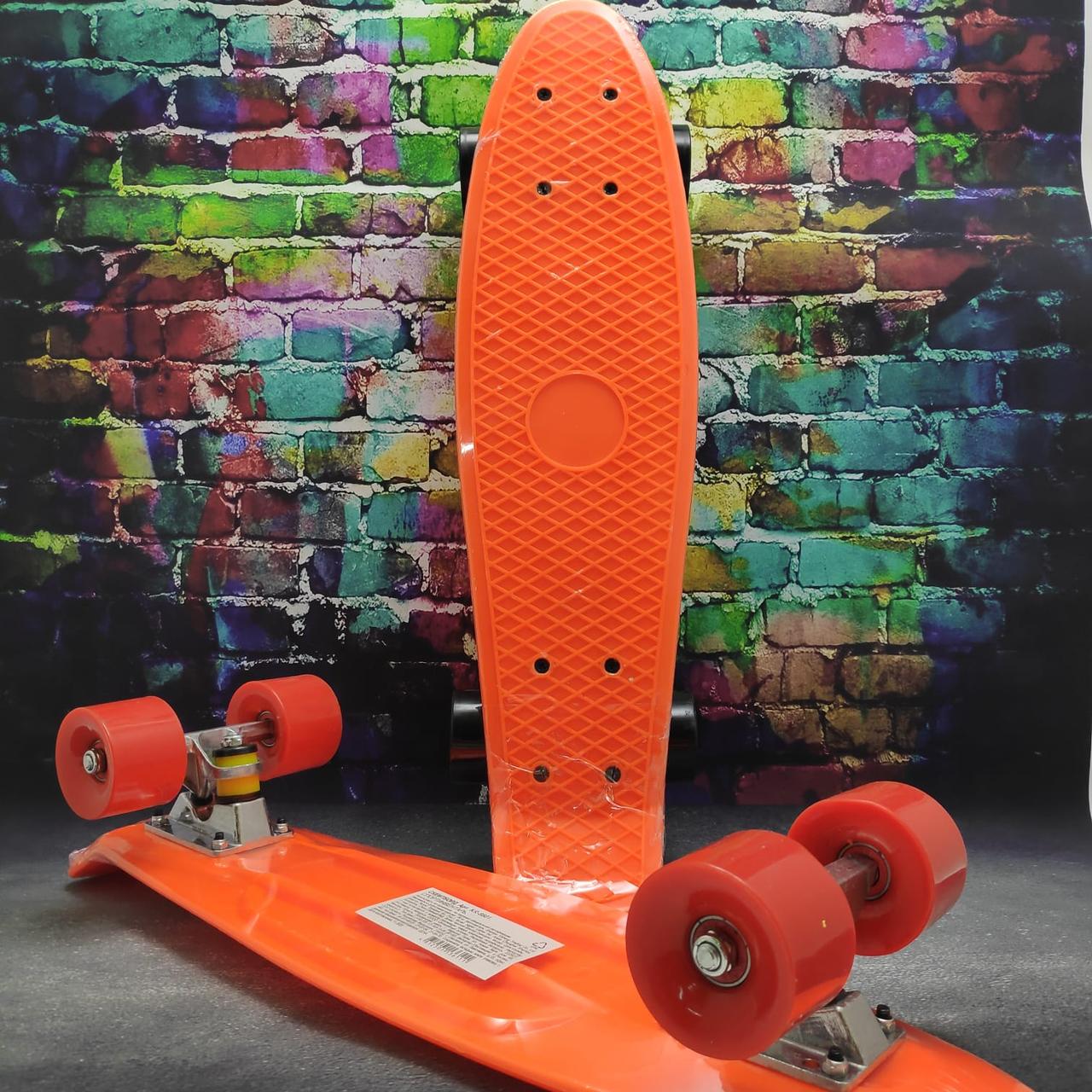 Скейт Пенни Борд (Penny Board) однотонный, матовые колеса 2 дюйма (цвет микс), до 60 кг. Голубой - фото 2 - id-p201901311
