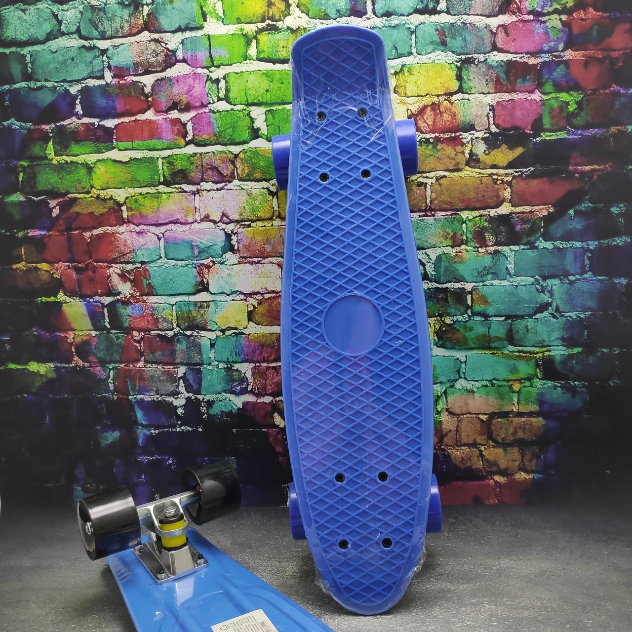 Скейт Пенни Борд (Penny Board) однотонный, матовые колеса 2 дюйма (цвет микс), до 60 кг. Голубой - фото 6 - id-p201901311