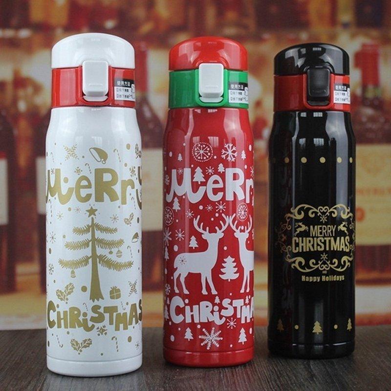 Термокружка Рождество Merry Christmas, 450 ml Чёрный - фото 9 - id-p201901984