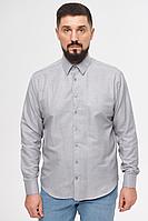Мужская осенняя серая деловая большого размера рубашка Nadex 01-048612/204-22_182 пепельный_оксфорд 50р.