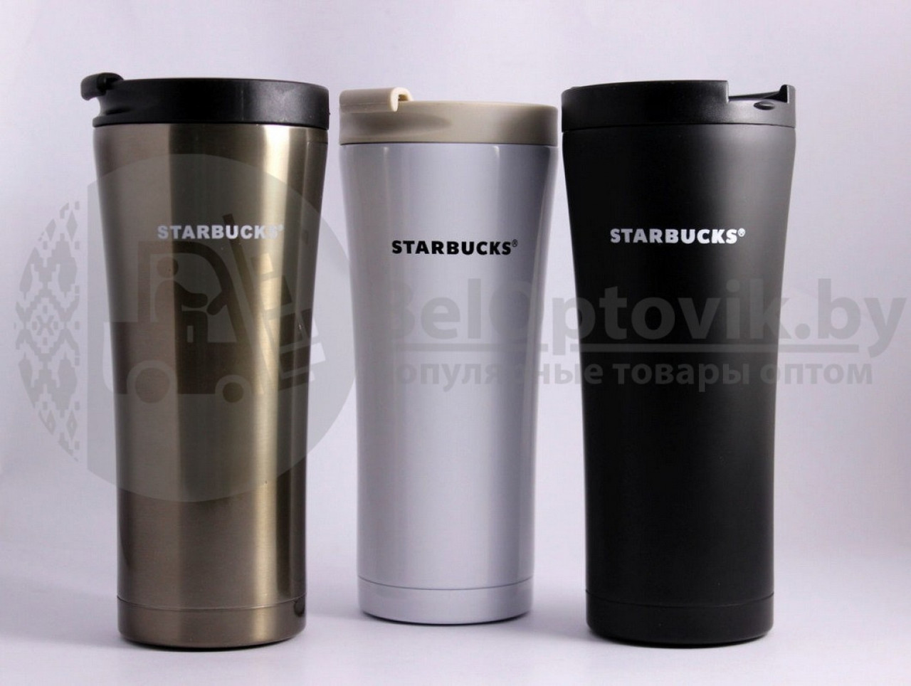 Термокружка Starbucks King Star, 500 мл Темный металл (черный) с надписью Starbucks - фото 3 - id-p201901993