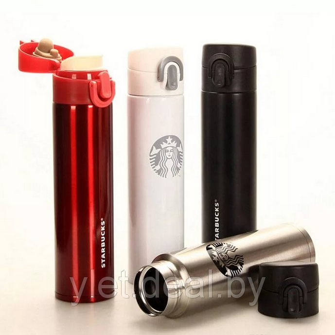 Термос Thermos Starbucks Stainless Steel Flaks, 380 мл. Распродажа Красный с надписью Starbucks - фото 2 - id-p201901998