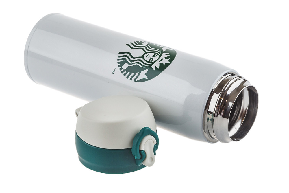 УЦЕНКА! Термокружка Starbucks 450мл (Качество А) Белый с логотипом в серебре - фото 9 - id-p201902017