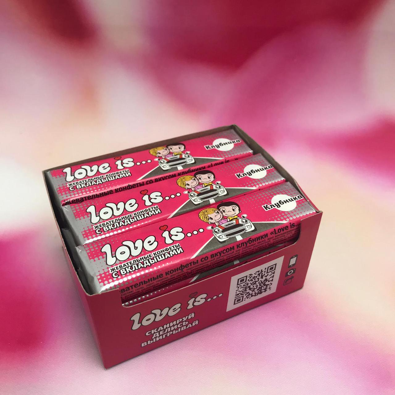 Уценка! Блок жевательных конфет с вкладышами Love is..(12 пластин по 5 конфет в каждой. всего 60 конфет) Арбуз - фото 7 - id-p201902060