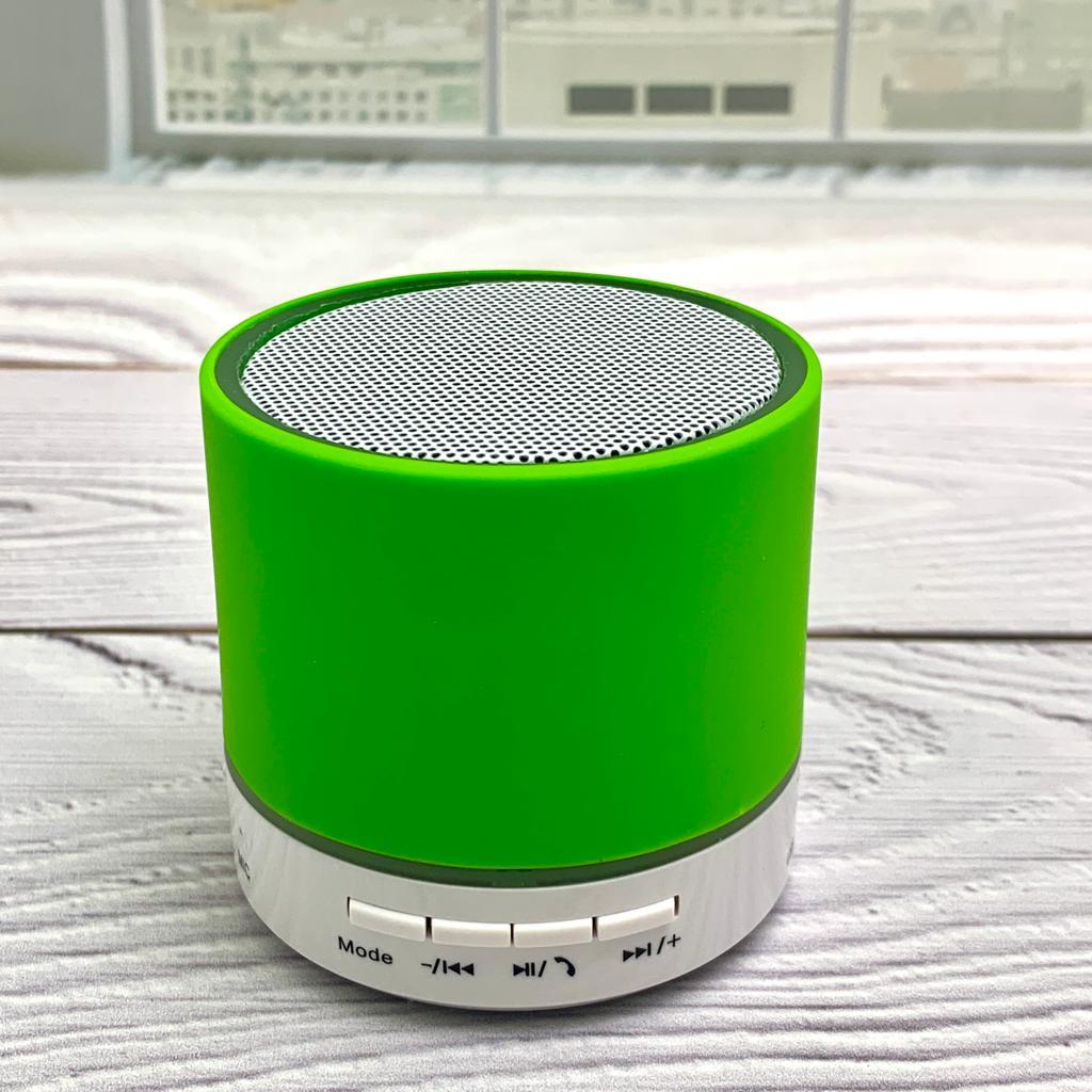 Портативная беспроводная Bluetooth колонка с подсветкой Mini speaker (TF-card, FM-radio). Зеленая - фото 1 - id-p201901389