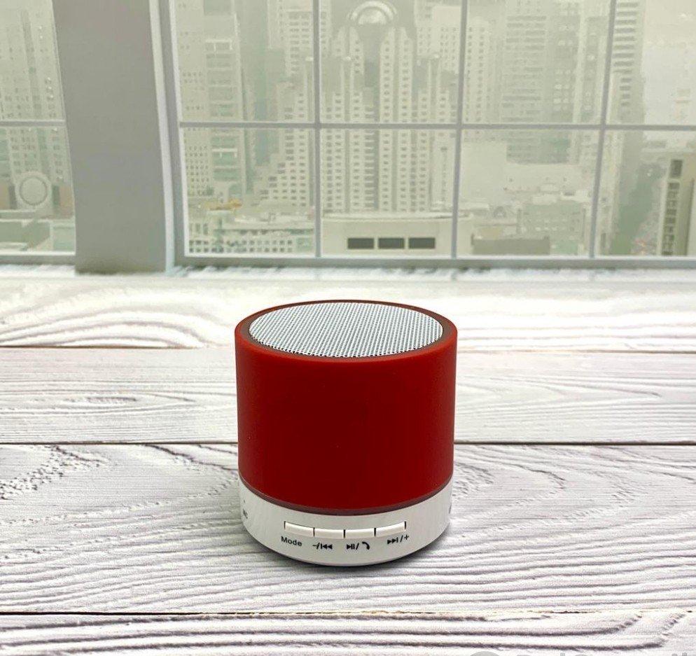 Портативная беспроводная Bluetooth колонка с подсветкой Mini speaker (TF-card, FM-radio). Красная