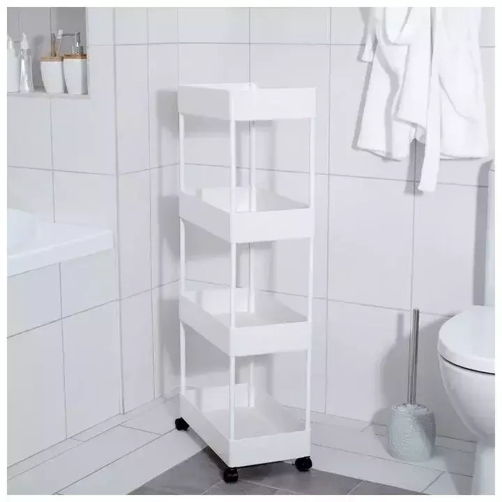 Универсальная этажерка на колесиках 4 яруса Bathroom Rack XYX-2022 - фото 2 - id-p201899776