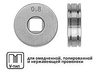 Ролик подающий ф 25/7 мм, шир. 7,5 мм, проволока ф 0,8-1,0 мм (V-тип) (для твердой проволоки: омедненная,