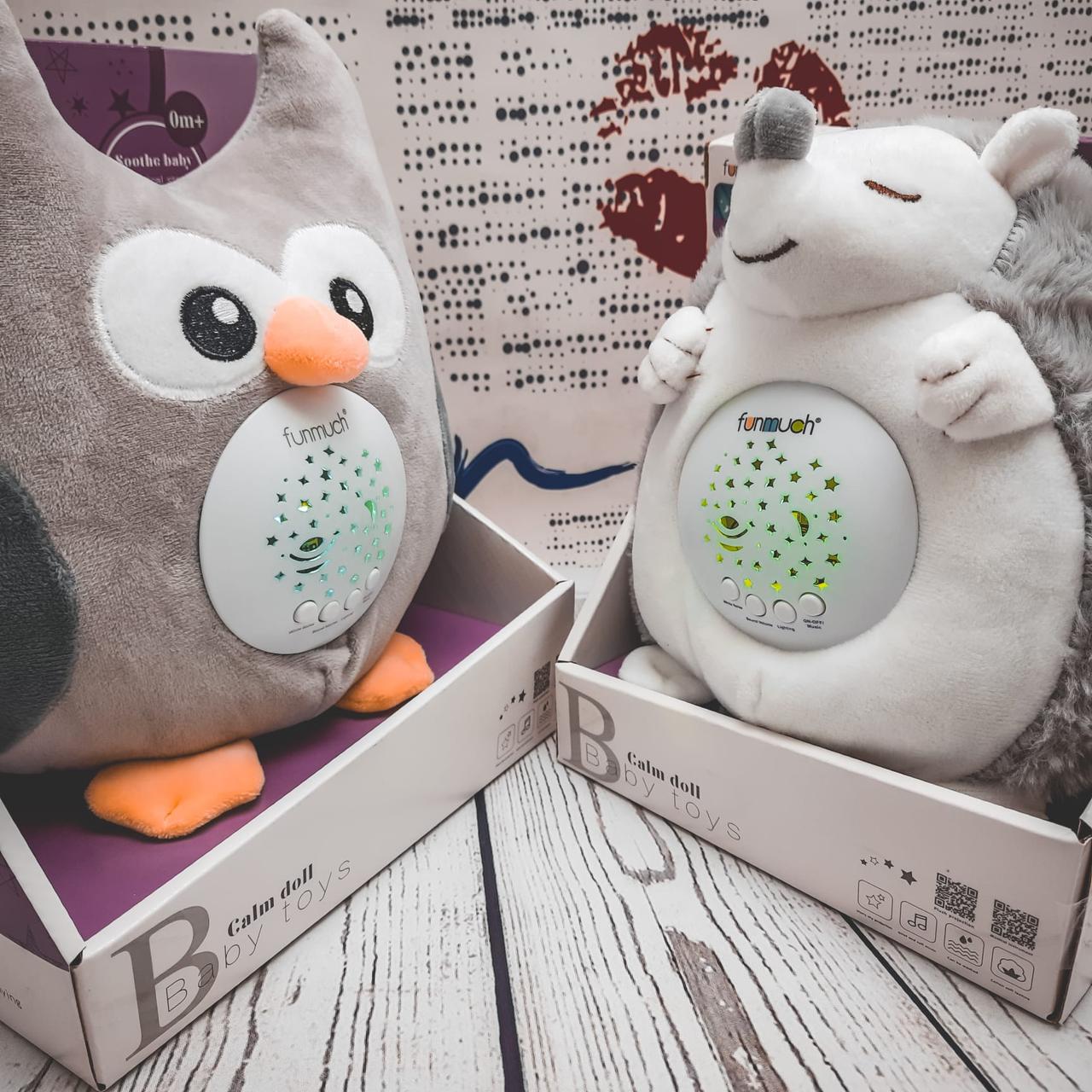 Мягкая музыкальная игрушка ночник Baby Toys 7 мелодий (3 в 1) Ежик (можно стирать) - фото 5 - id-p201901707