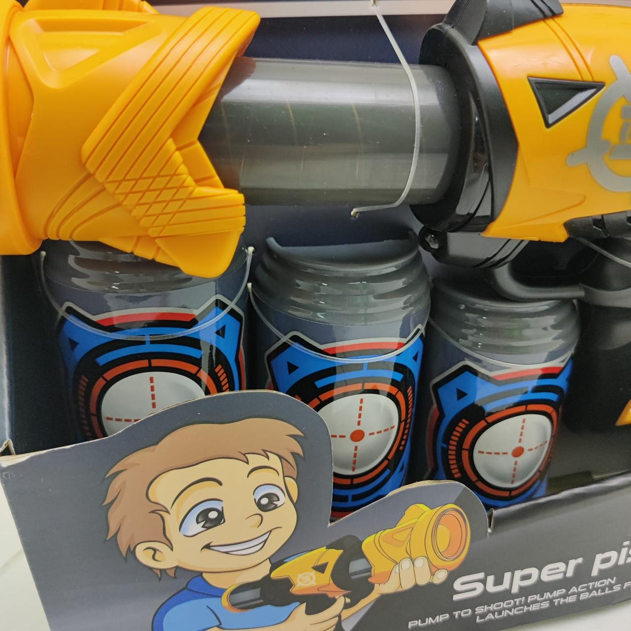 Детская игрушка оружие Бластер Assault Gun 29 см с мишенью, мягкими игровыми снарядами 12шт. 3+ Синий - фото 5 - id-p201901736