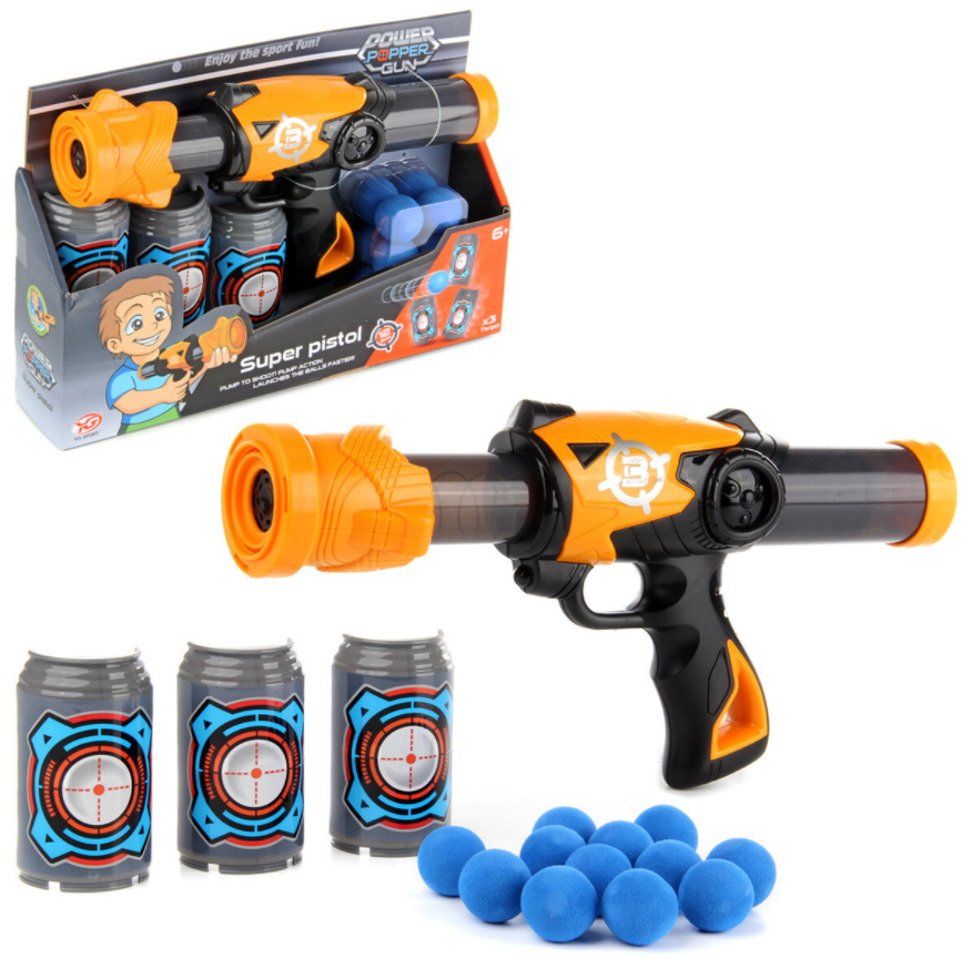 Детская игрушка оружие Бластер Assault Gun 29 см с мишенью, мягкими игровыми снарядами 12шт. 3+ Синий - фото 9 - id-p201901736