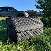 Автомобильный органайзер Кофр в багажник Premium CARBOX Усиленные стенки (размер 50х30см) Черный с черной