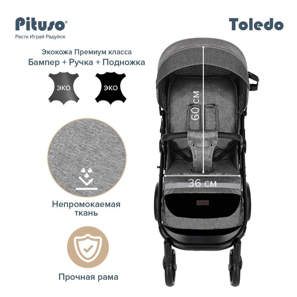PITUSO Коляска детская прогулочная TOLEDO EVA NEW Metallic/Серый металлик S1 - фото 8 - id-p151160774